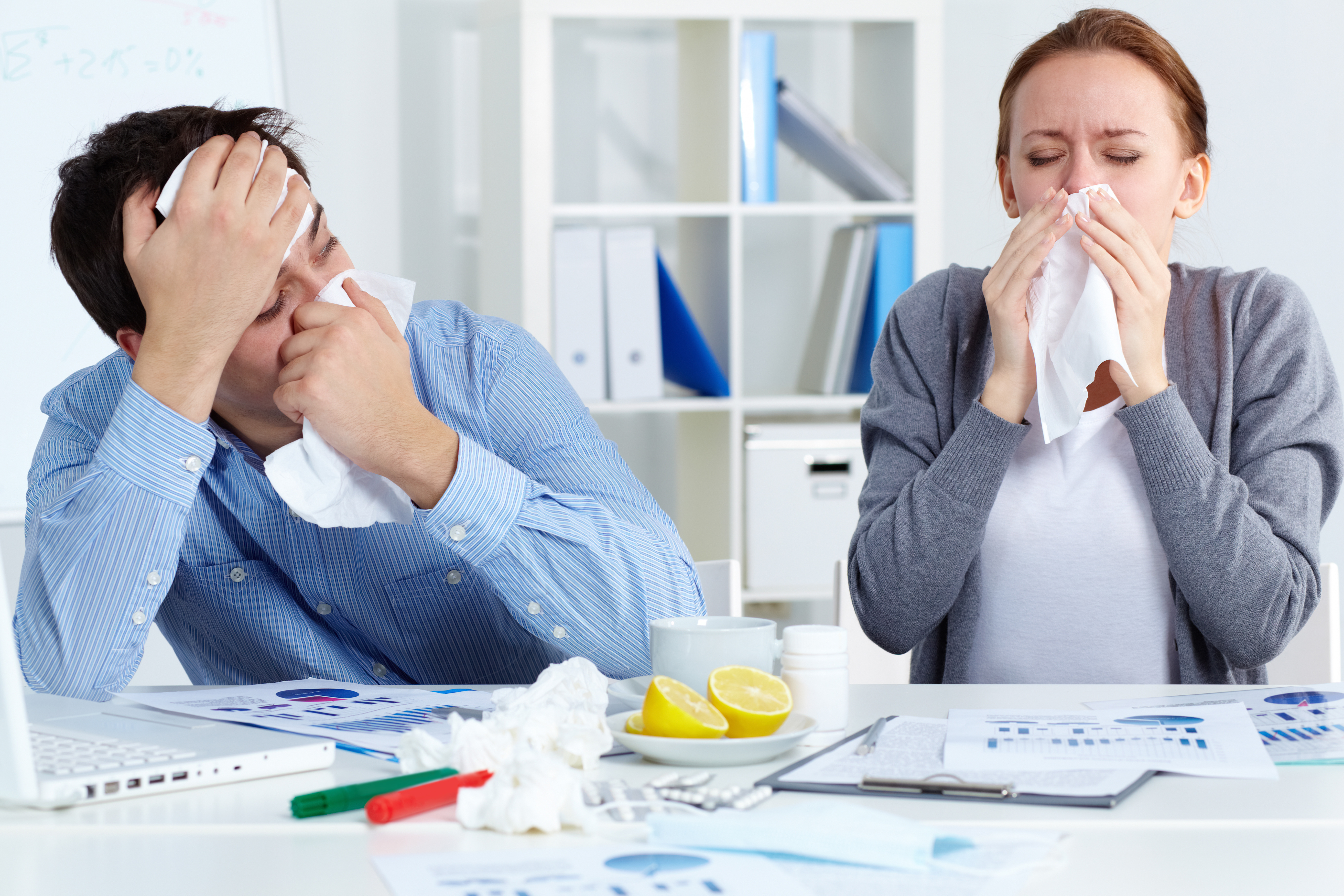 Besmetting van keelpijn op je werk